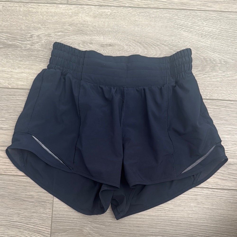 Lululemon Athletica Black Athletic Shorts with Reflective Trim